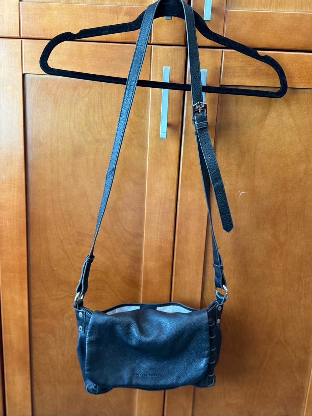 Aimee Kestenberg Black Leather Crossbody Shoulder Bag
